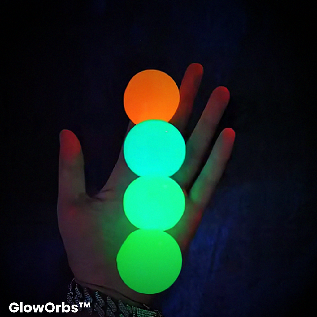 StickyGlow™ Balls — Glow-in-the-Dark Ceiling Toss Toy