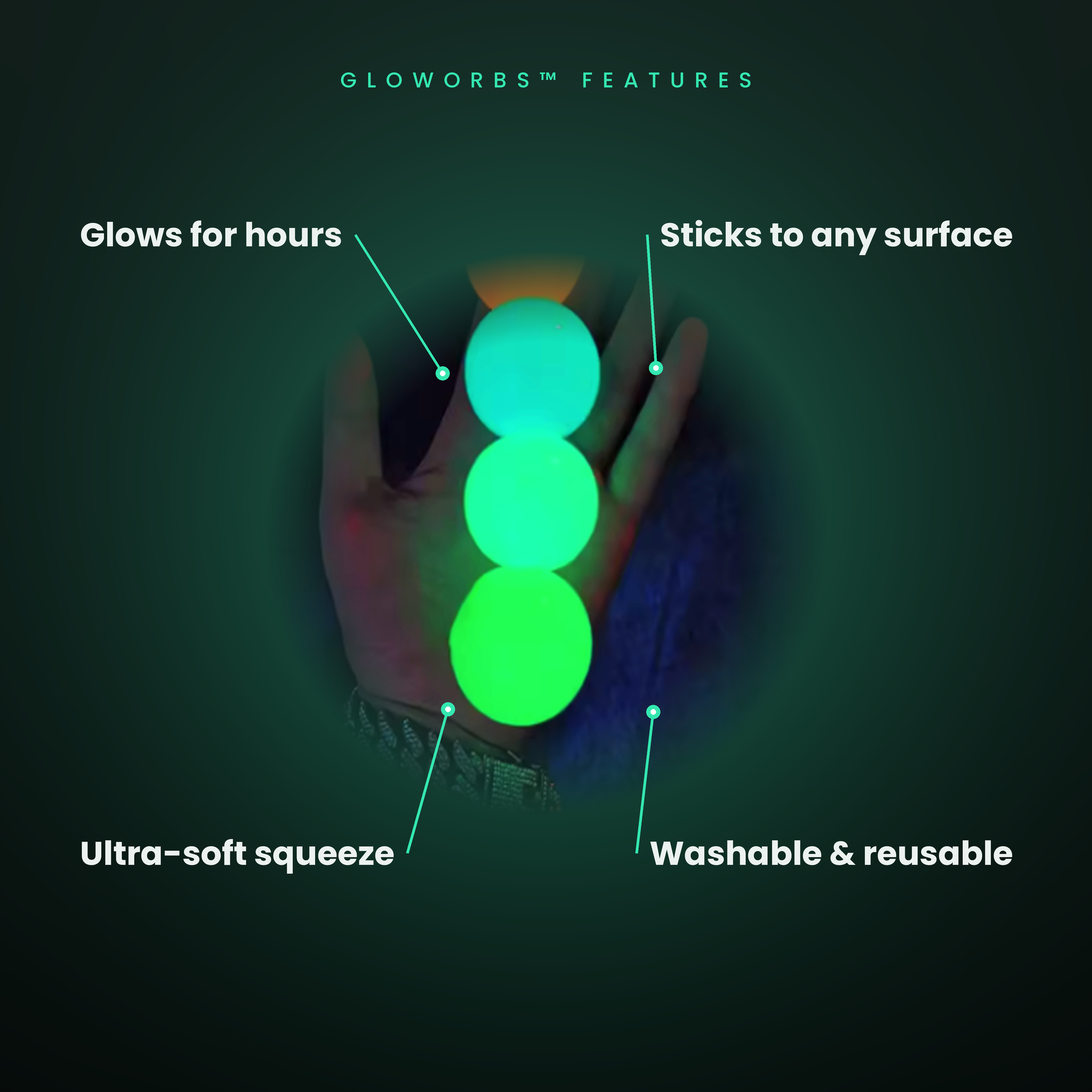 StickyGlow™ Balls — Glow-in-the-Dark Ceiling Toss Toy
