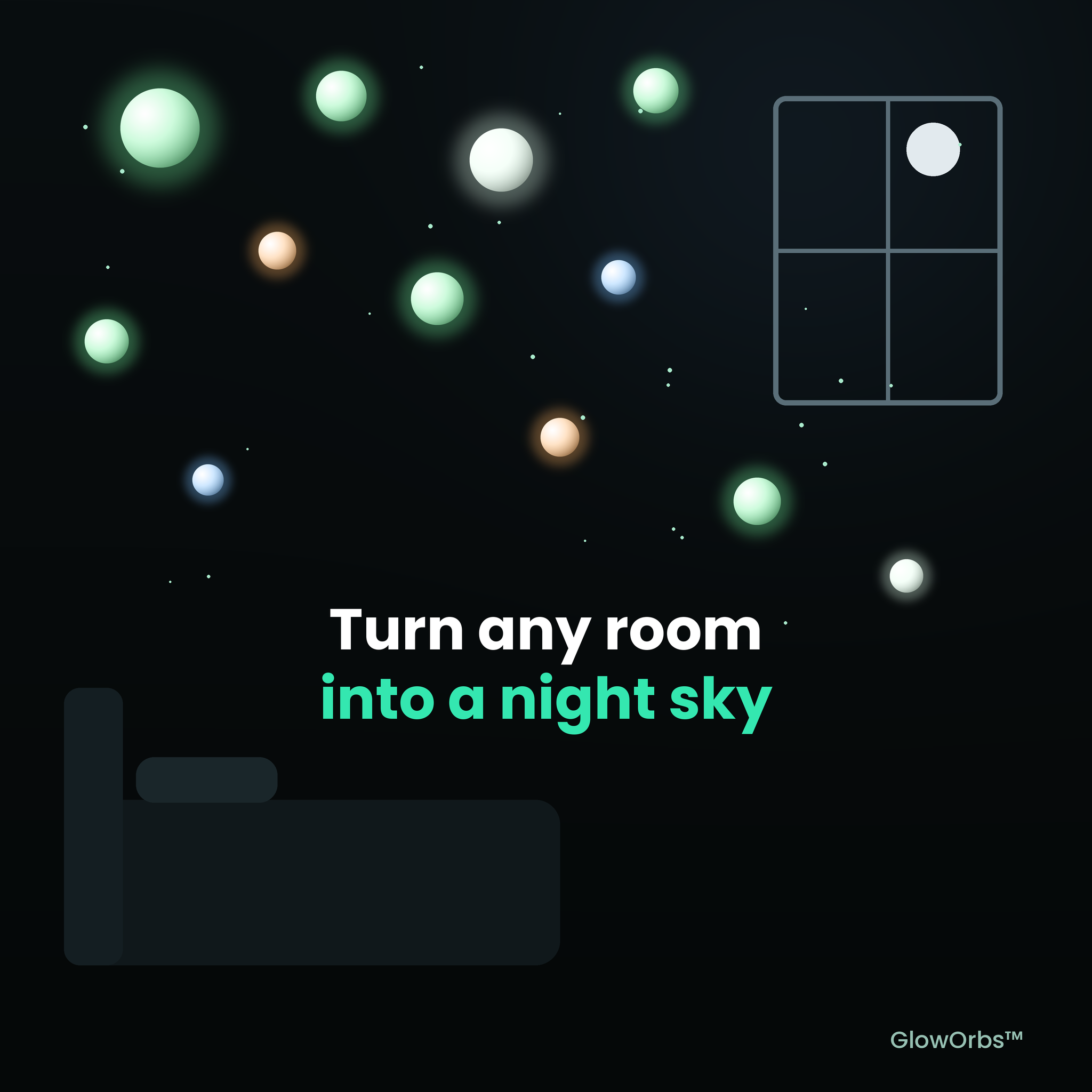 StickyGlow™ Balls — Glow-in-the-Dark Ceiling Toss Toy